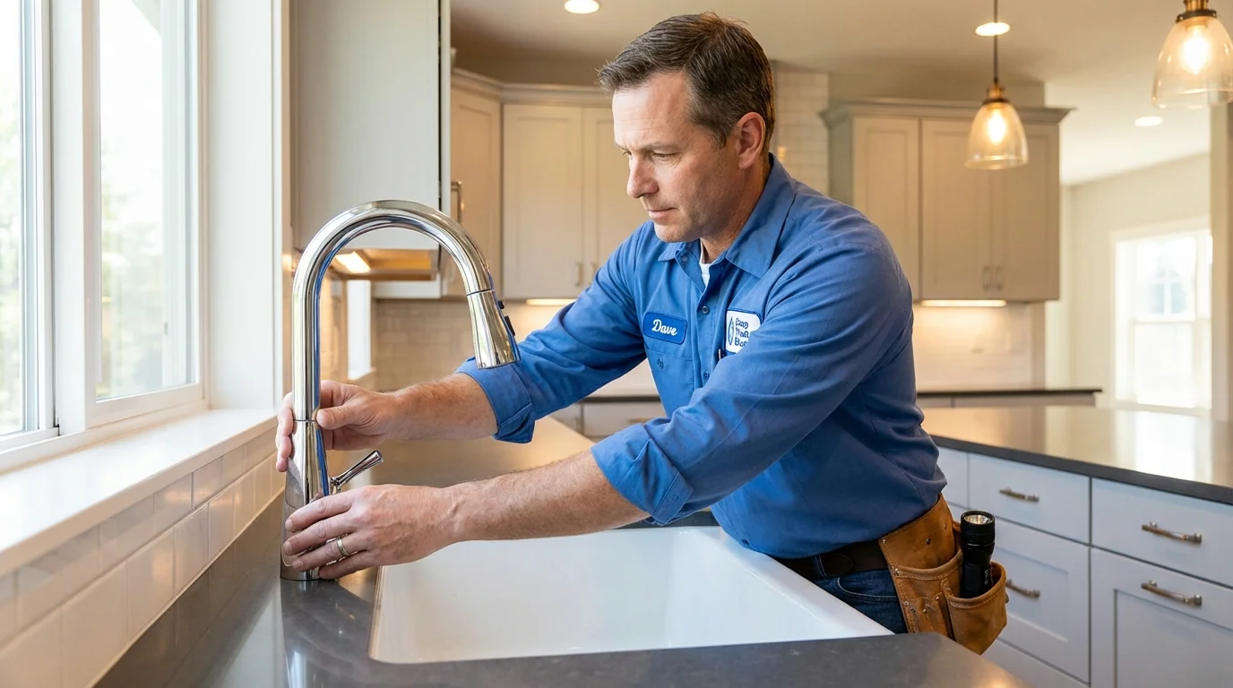 Kitchen faucet installation by Johns Plumbing LLC in Tonganoxie